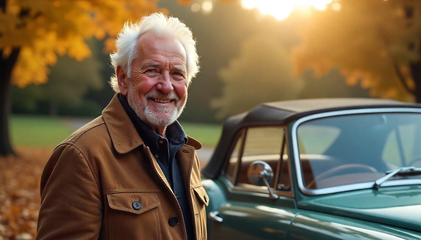 Customer smiling with a luxury car